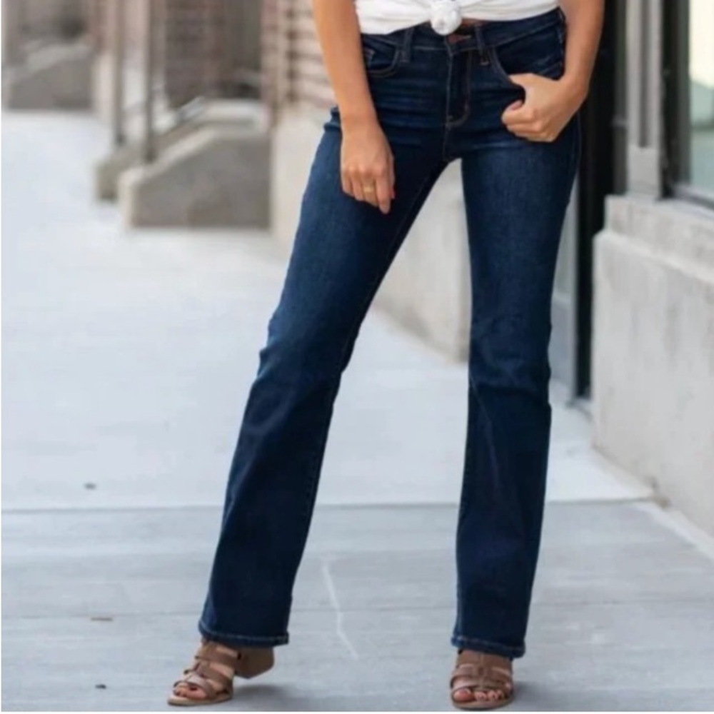 JUDY BLUE NWT The Blaire High Waist Slim Bootcut Dark Wash Jeans Size 14W #82162